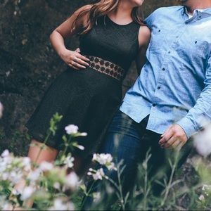 Francesca’s collections Green patterned dress